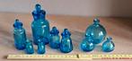 Set potjes en vaasjes van blauw glas, 9 stuks, Ophalen of Verzenden, Zo goed als nieuw