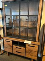 Vitrine kast eikenhout !! Nieuw met ledverlichting bieden, Ophalen, 100 tot 150 cm, 200 cm of meer, Eikenhout