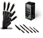 Cheffinger Messenset met Standaard – 6-delig Zwart Rosé Goud, Nieuw, Ophalen of Verzenden, H, Rvs of Chroom