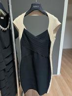 Jurk - Zwart/Beige - Maat M, Maat 38/40 (M), Verzenden, Zwart, Zo goed als nieuw
