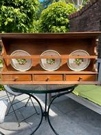 Oud borden rek met laatjes, Antiek en Kunst, Curiosa en Brocante, Ophalen of Verzenden