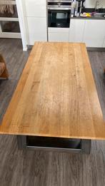 Massief eiken tafelblad, Huis en Inrichting, Tafels | Eettafels, Ophalen, Gebruikt, Eikenhout, 200 cm of meer