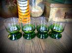 Borrelglaasje Curiosa 4 x glas groen drank antiek glazen, Antiek en Kunst, Antiek | Glas en Kristal, Verzenden