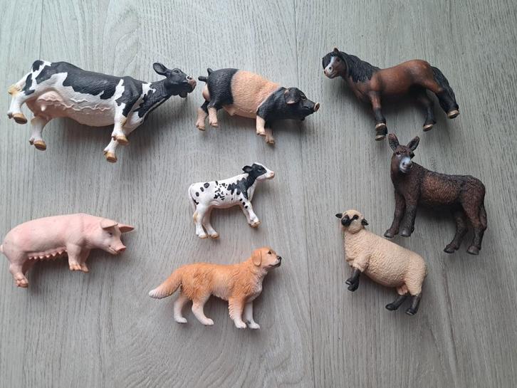 Mooie Schleich dieren(8) schaap, varken, ezel, koe etc, Kinderen en Baby's, Speelgoed | Educatief en Creatief, Gebruikt, Ophalen