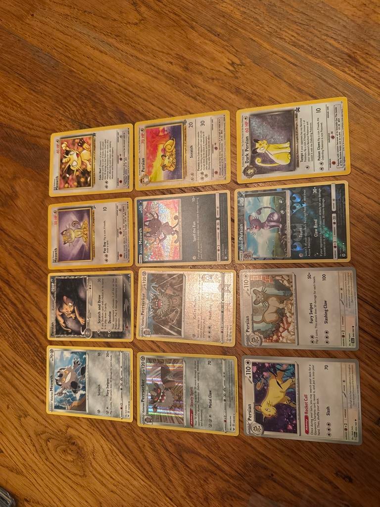 Pokémon Kaarten - Meowth en Persian Collectie, Ophalen, Gebruikt, Meerdere kaarten