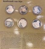 Zilveren penningen (,8) Rembrandt en zijn leerlingen, Postzegels en Munten, Munten | Nederland, Ophalen of Verzenden, Koningin Beatrix