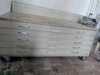 Vintage A0 Metalen Papierladekast, Antiek en Kunst, Ophalen