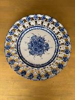 Brocant vintage wandbord bord portugees blauw wit 42cm, Antiek en Kunst, Curiosa en Brocante, Ophalen of Verzenden