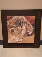 Schilderij met 2 leeuwenkoppen, Ophalen, Zo goed als nieuw, Schilderij