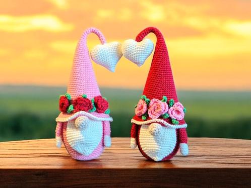 Gehaakte Valentijns Gnomes, Hobby en Vrije tijd, Breien en Haken, Nieuw, Haken, Overige typen, Ophalen of Verzenden