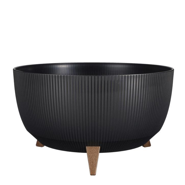 Bloempot op Poten Zwart – Ø47 x H22 cm – Gerecycled K, Tuin en Terras, Bloempotten, Nieuw, Kunststof, Binnen, Balkon, Tuin, Minder dan 40 cm