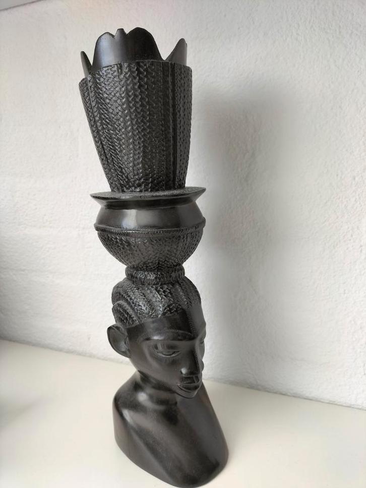 Ebenhout Beeld Congo, ca. 1930, Antiek en Kunst, Kunst | Beelden en Houtsnijwerken, Ophalen of Verzenden