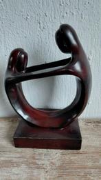 Abstract houten sculptuur van moeder en kind, Ophalen of Verzenden
