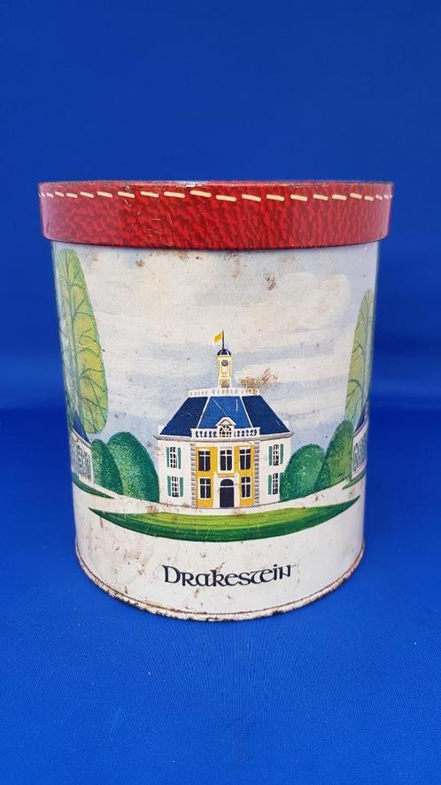 Vintage blik met afbeelding van kasteel Drakestein. 7B5, Verzamelen, Blikken, Gebruikt, Overige, Overige merken, Ophalen of Verzenden