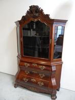 antieke  vitrinekast, Gebruikt, 100 tot 150 cm, Ophalen of Verzenden, 150 tot 200 cm