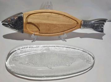 Grote vis serveerplank 64cm + schaal beschikbaar voor biedingen