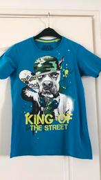 Blauw shirt met print maat 146/152, Kinderen en Baby's, Kinderkleding | Maat 146, Ophalen of Verzenden, Zo goed als nieuw, Jongen