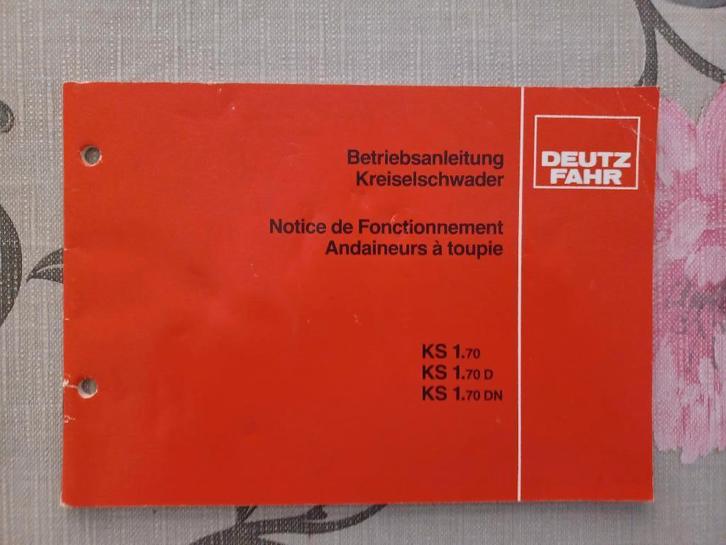 Bedieningshandleiding Deutz Cirkelhark KS 1,70, KS 1.70 D, Boeken, Vervoer en Transport, Gelezen, Tractor en Landbouw, Ophalen of Verzenden
