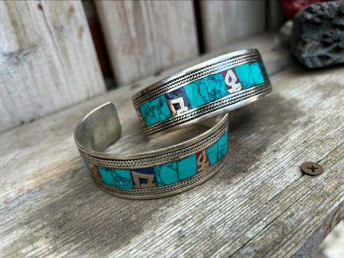 Prachtige zilveren armband met Turkoois en Koraal., Sieraden, Tassen en Uiterlijk, Armbanden, Nieuw, Zilver, Zilver, Met edelsteen