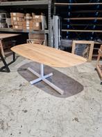 Moderne eikenhout Pebble Eettafel 200x90cm, Ophalen, 50 tot 100 cm, Zo goed als nieuw, Metaal