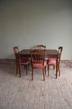 Prachtige antieke mahonie eettafel, eethoek met 4 stoelen., Antiek en Kunst, Antiek | Meubels | Tafels, Verzenden