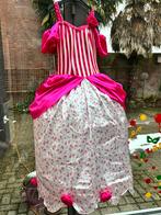 Grappige carnavalsjurk maat 38. Wit met roze met roosjes., Ophalen of Verzenden, Zo goed als nieuw, Maat 38/40 (M), Carnaval