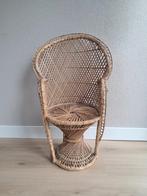 Rotan pauwstoel - Vintage Stijl, Huis en Inrichting, Ophalen, Bruin, Eén