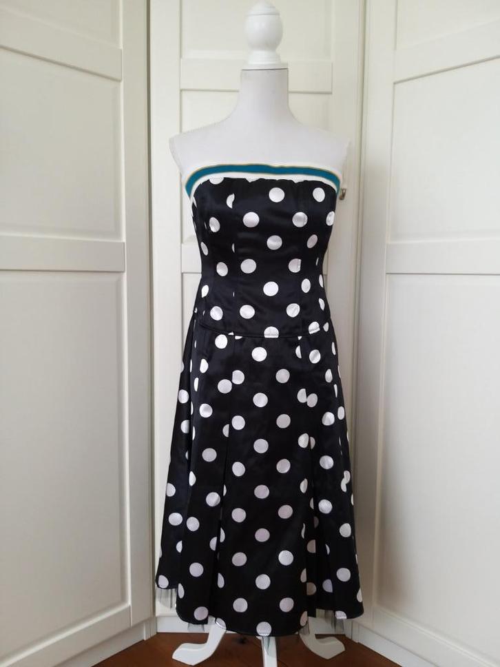 Only nieuwe zwarte strapless polkadot kerst jurk L (of M), Kleding | Dames, Jurken, Nieuw, Maat 42/44 (L), Zwart, Boven de knie