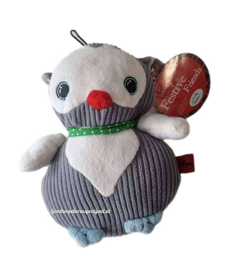 Hondenspeelgoed    "  Grijze sneeuwuil ribstof  "   OP=OP!, Dieren en Toebehoren, Hondenspeelgoed, Nieuw, Knuffels, Ophalen of Verzenden