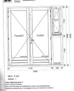 Kozijn met tuindeuren en zijlicht, Doe-het-zelf en Verbouw, Deuren en Horren, Nieuw, Ophalen of Verzenden, Buitendeur, Glas