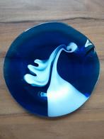 Blauw met wit glazen schaal, 27 cm diameter, Ophalen of Verzenden