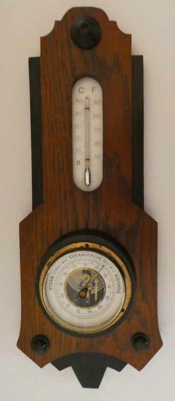 Vintage barometer met thermometer Art Deco [1702] beschikbaar voor biedingen