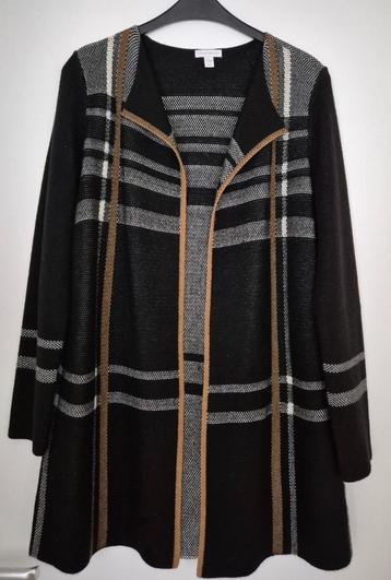 Zwart/wit/cognac lang vest Maat L beschikbaar voor biedingen