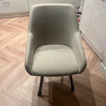 Eetkamerstoelen (6x)- Beige Stof draaibaar