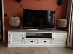 Witte TV-meubel met Zwart Beslag, Huis en Inrichting, Kasten | Televisiemeubels, Ophalen, Gebruikt, 150 tot 200 cm, Minder dan 100 cm