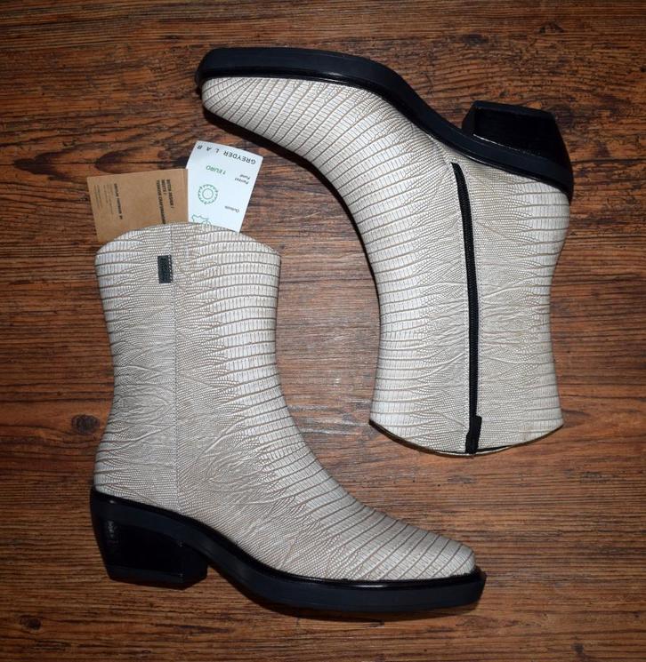 Greyder Lab - leren Liza laarzen Creme sneake - maat 38, Kleding | Dames, Schoenen, Nieuw, Lage of Enkellaarzen, Overige kleuren