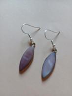 Vintage oorbellen  roze Parelmoer Alpaca Mexico, Ophalen of Verzenden, Roze, Overige materialen