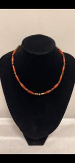 Vintage halsketting met glazen kralen, Verstelbaar, Ophalen of Verzenden, Zo goed als nieuw, Steen of Mineraal
