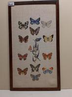 BORDUURWERK, Borduurwerk met vlinders 35 X 61, Hobby en Vrije tijd, Borduren en Borduurmachines, Ophalen, Gebruikt, Handborduren