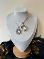 Bergkristal azeztuliet hanger XXL hoge trilling zeldzaam TIP, Ophalen of Verzenden, Nieuw, Zilver, Met edelsteen