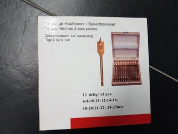 houtboren-speedborenset 13 delig 6-25 mm, nieuw in kist beschikbaar voor biedingen