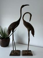Metalen vogel set .. bruin, Ophalen of Verzenden, Zo goed als nieuw