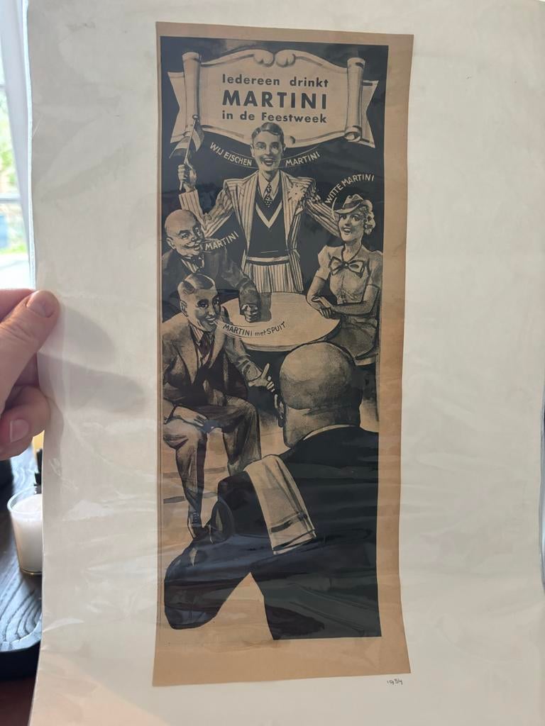Oude Martini Advertentie - 1954, Ophalen of Verzenden