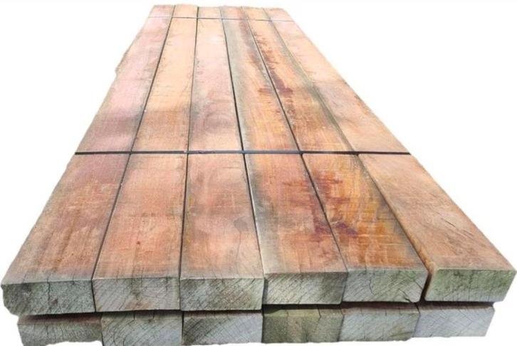 14 Hardhouten balken 8.0x16.0 cm / 3.05 meter lang nr: HB44, Tuin en Terras, Palen, Balken en Planken, Nieuw, Balken, 250 cm of meer