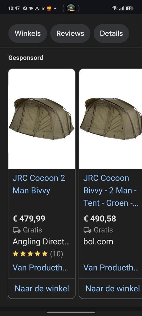 Jrc cocoon 2 2 man bivy, Watersport en Boten, Hengelsport | Karpervissen, Overige typen, Ophalen of Verzenden