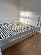 Ikea bed 160 X 200 met lades en lattenbodem, Huis en Inrichting, Slaapkamer | Bedden, Ophalen, Gebruikt, Wit, Tweepersoons