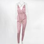 Roze jumpsuit romper satijnen look zomer dames vrouwen, Verzenden, Nieuw, Maat 38/40 (M), Roze