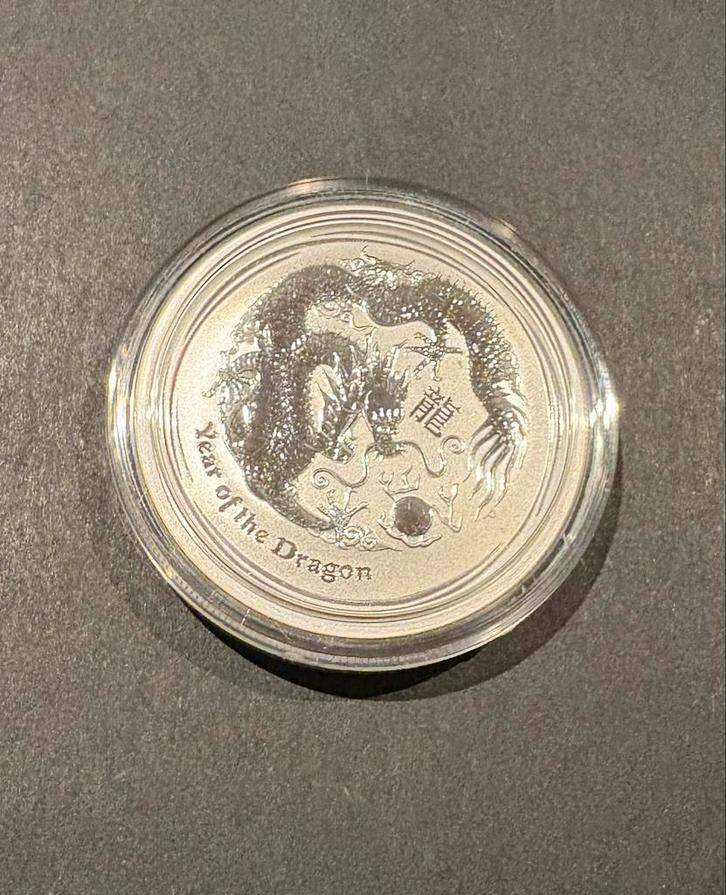 Zilveren Lunar Draak 2012 - 50 Cent Australië 1/2 oz, Postzegels en Munten, Munten | Oceanië, Losse munt, Zilver, Ophalen of Verzenden