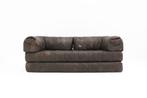 Vintage leren patchwork sofa daybed jaren 70, Ophalen, Gebruikt, Vintage, Tweepersoons