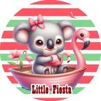 LF4077 ouwel koala flamingo 20x4,7cm eetbare rondjes vers, Ophalen of Verzenden, Nieuw, Cupcakes, Versiering